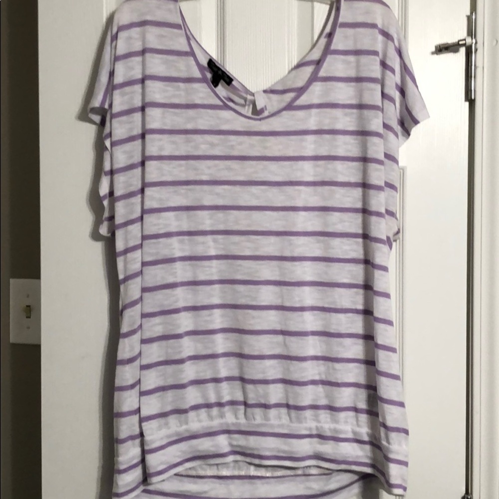Open back striped shirt